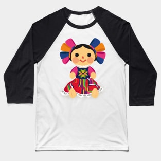 Mexican Doll, María. Mexican Otomi Doll. Traditional Mexican Rag Doll Baseball T-Shirt